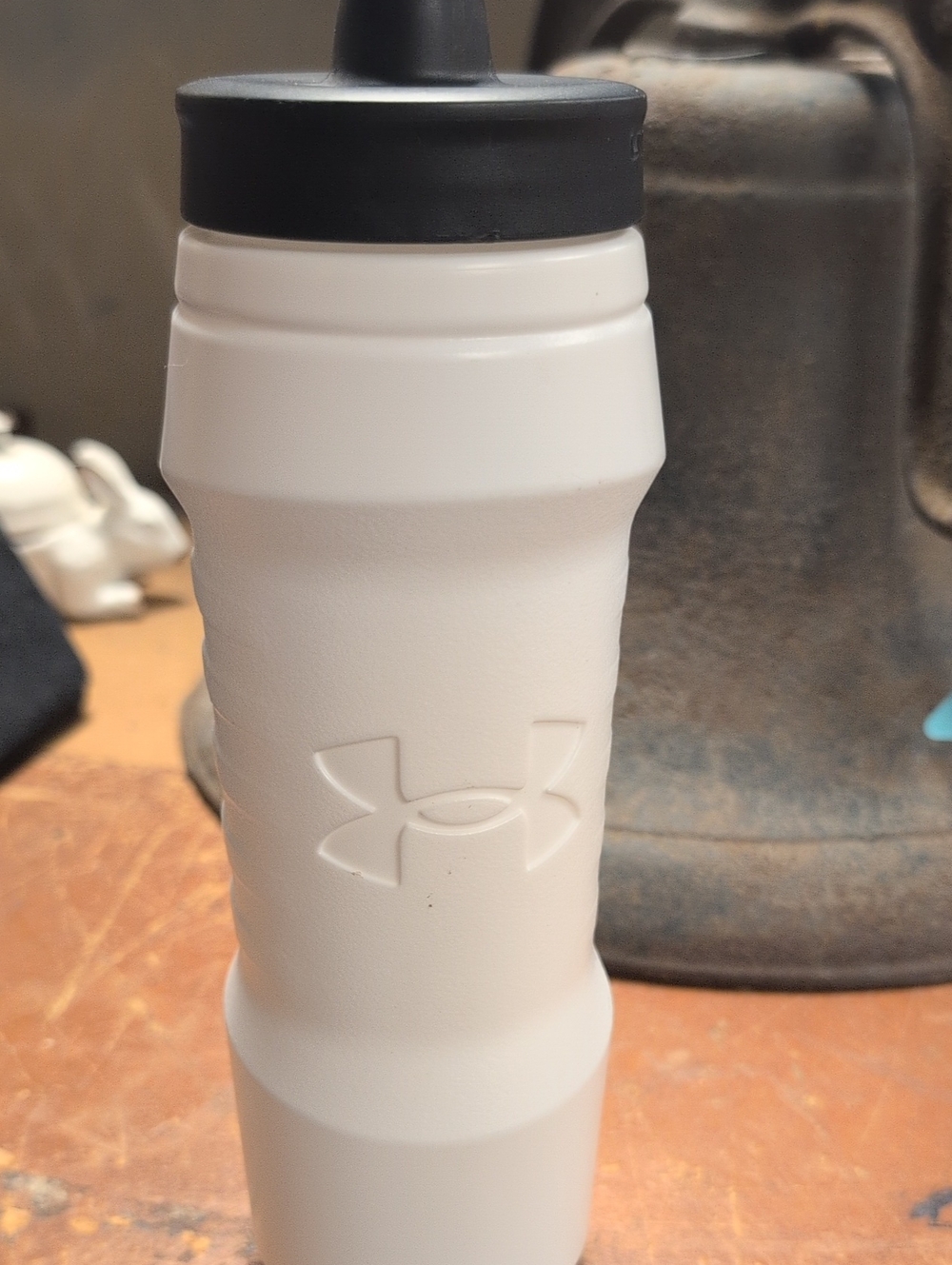 Under Armour White Sport Water Bottle with Black Lid